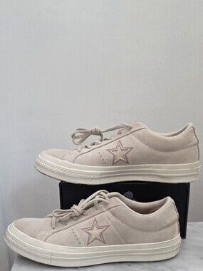 Converse One Star Ox Egret Suede Sneakers Sole Heart Print
